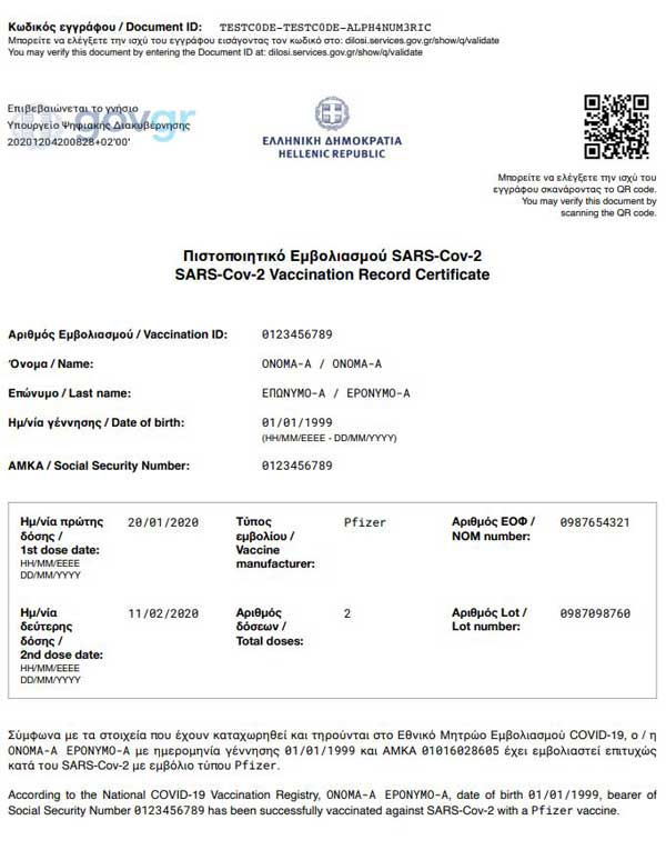 pistopoihtiko emvolio covid